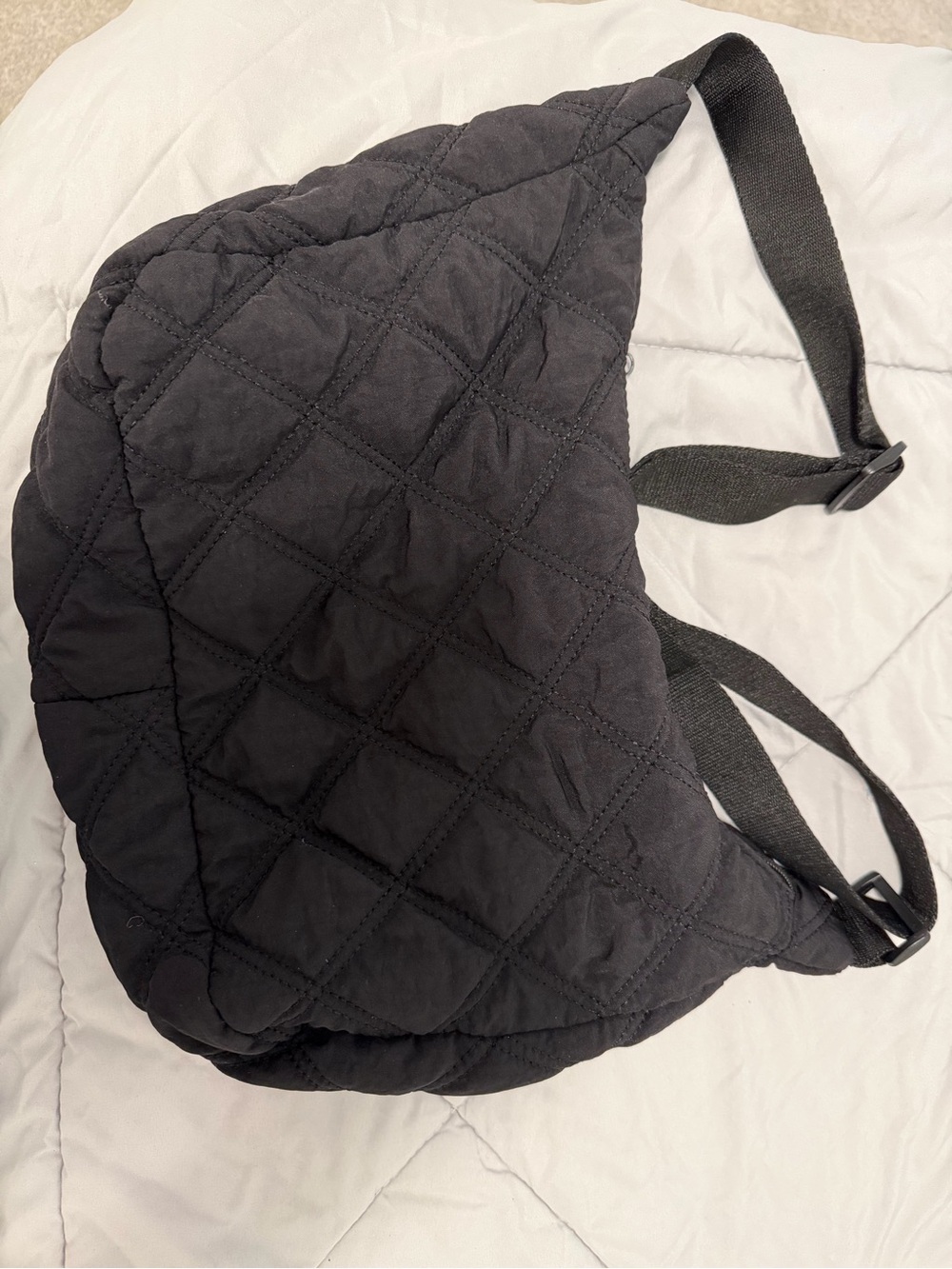 Quilted Black Sling Bag for Men